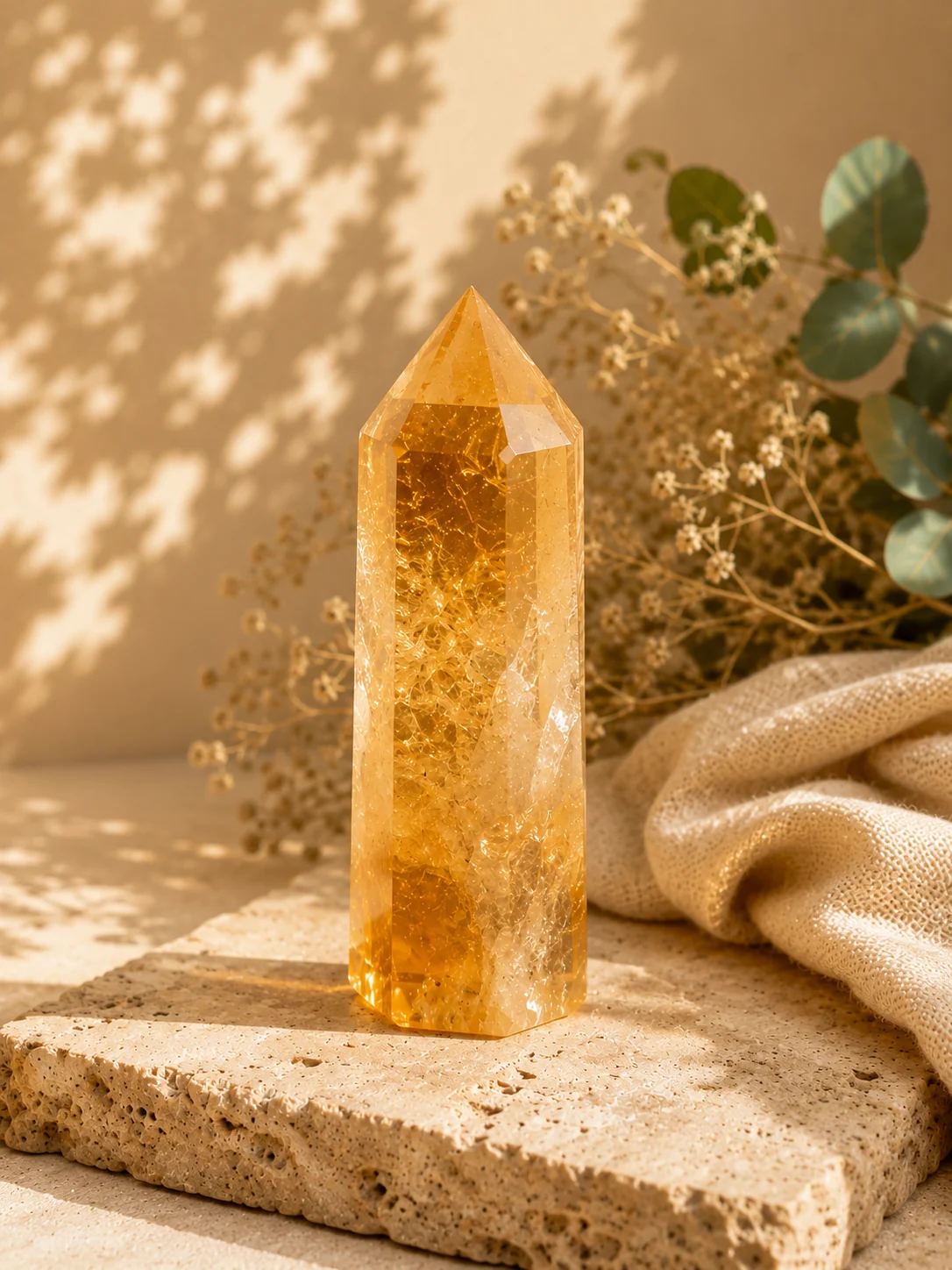 Citrine crystal point